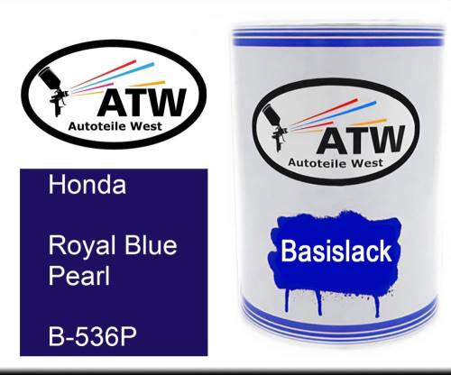 Honda, Royal Blue Pearl, B-536P: 500ml Lackdose, von ATW Autoteile West.